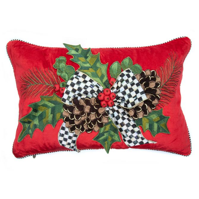 MacKenzie Childs Holly Holiday Lumbar Pillow 75740 1280 Borsheims