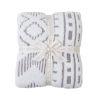 Barefoot Dreams CozyChic Artisan Throw Blanket, Cream and Beach Rock