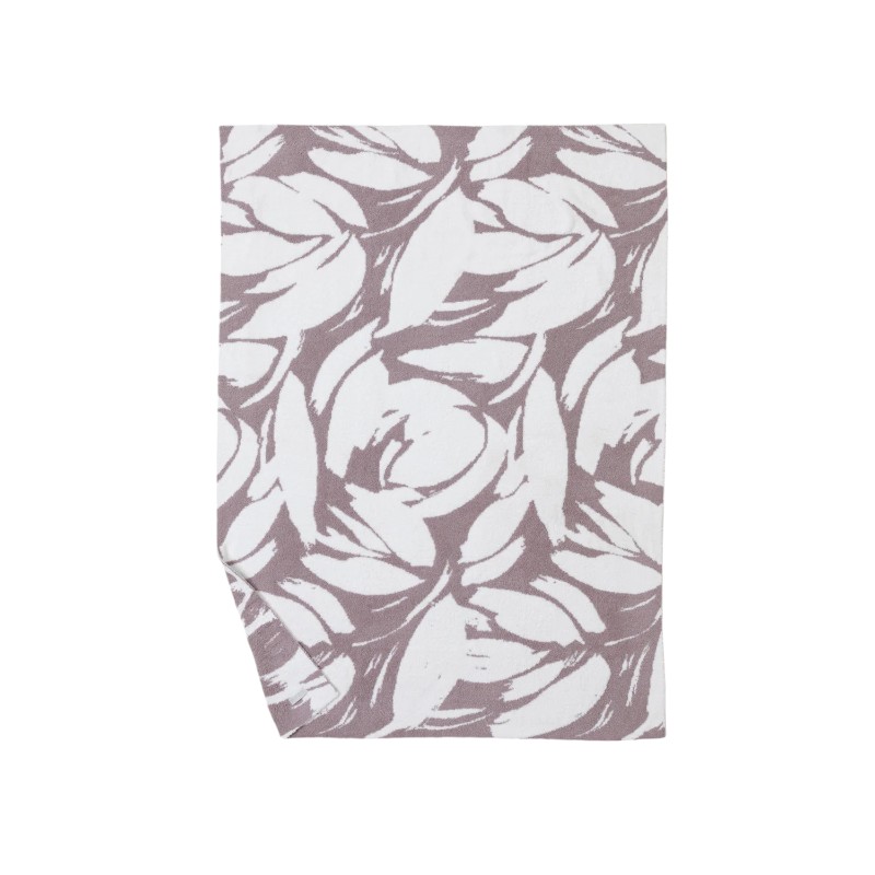 Barefoot Dreams Cozychic Petals Throw, Deep Taupe and Pearl Color