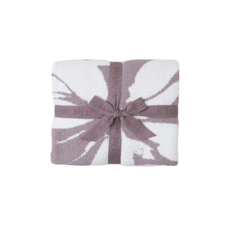 Barefoot Dreams Cozychic Petals Throw, Deep Taupe and Pearl Color