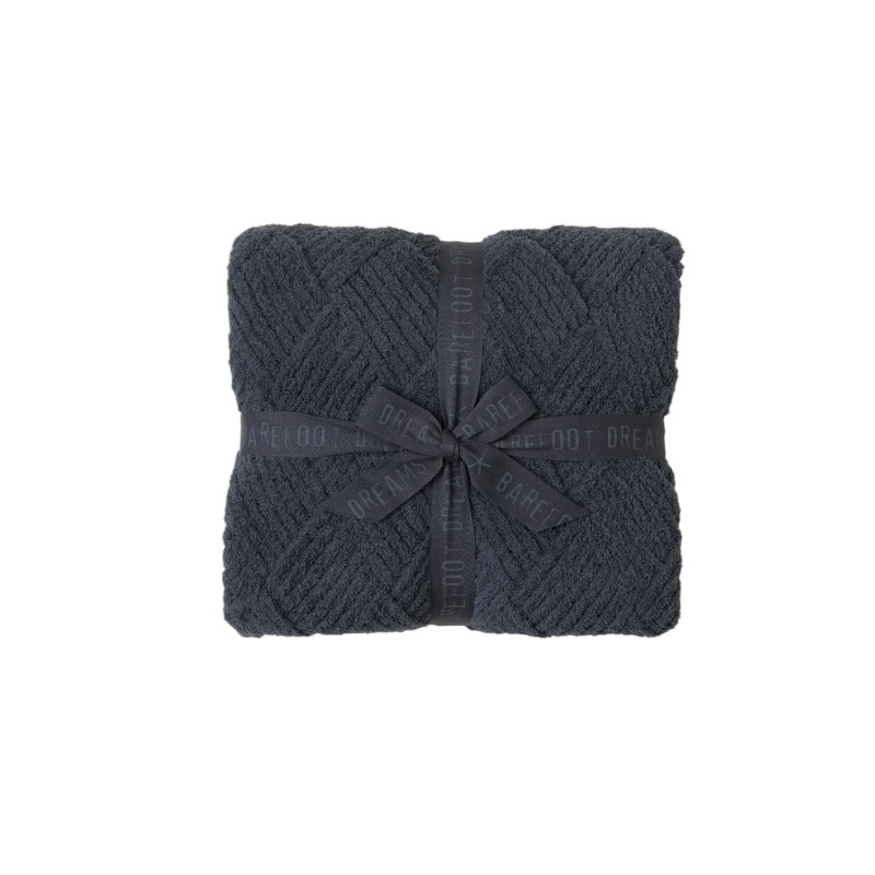 Barefoot Dreams Cozychic Diamond Weave Throw, Slate Blue