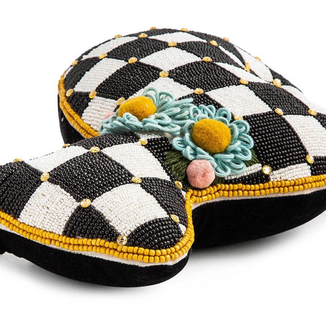 MacKenzie-Childs Beaded Bunny Shaped Throw Pillow | 75753-0006