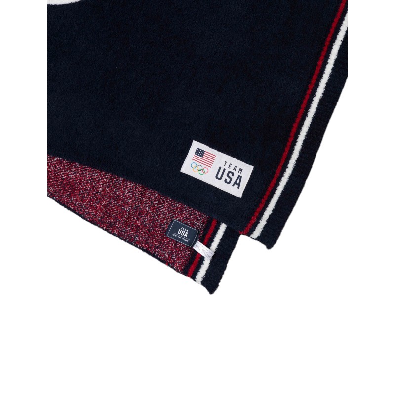 Barefoot Dreams Cozychic Team USA Flag Olympic Ring Blanket