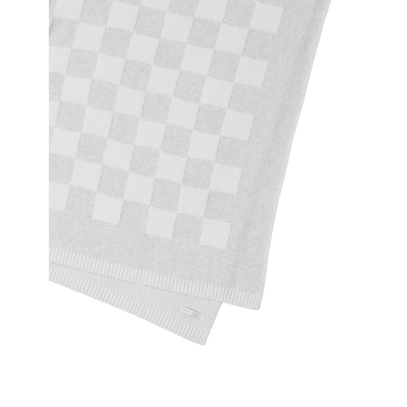 Barefoot Dreams Cozychic Throw, Checkered Grey and Cream