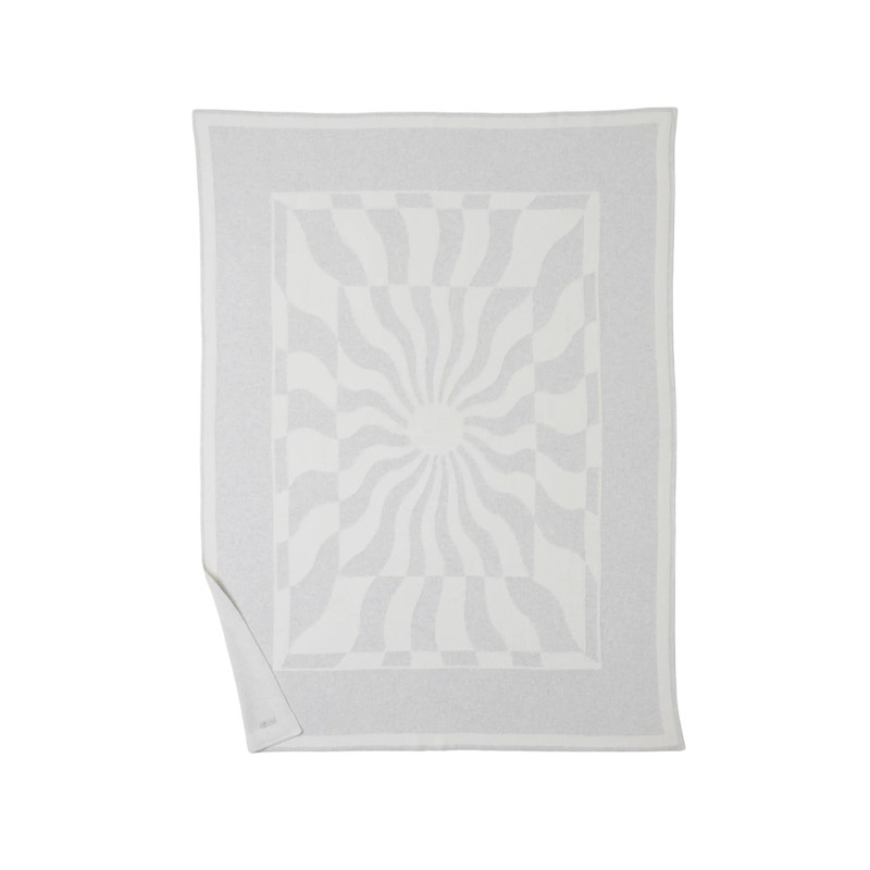 Barefoot Dreams Cozychic Sun Waves Throw, Grey and Cream