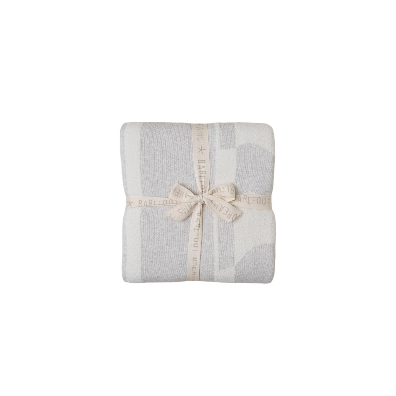 Barefoot Dreams Cozychic Sun Waves Throw, Grey and Cream