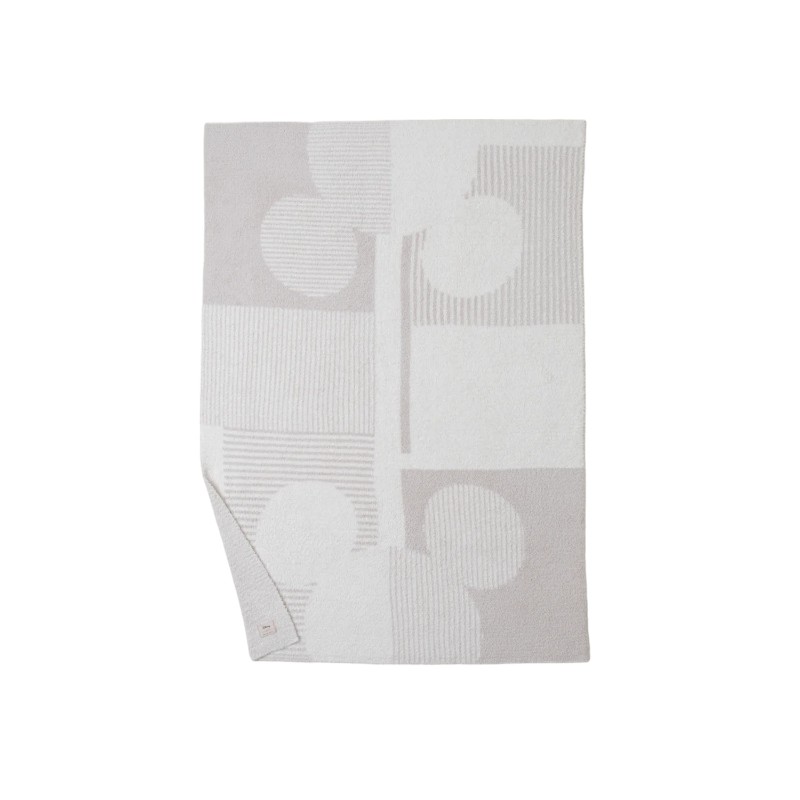 Barefoot Dreams Cozychic Disney Deco Mickey Throw, Stone and Cream