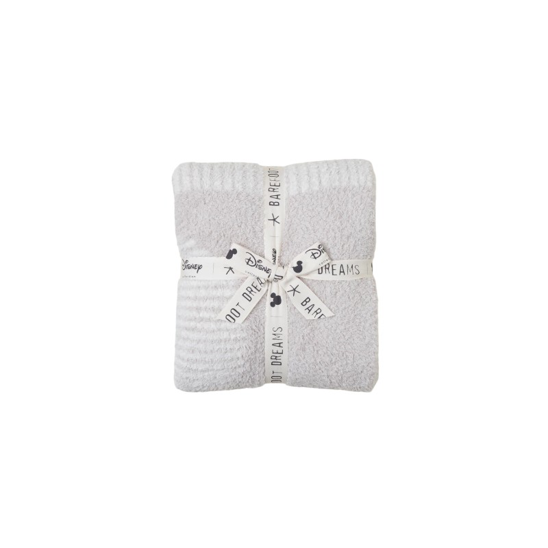 Barefoot Dreams Cozychic Disney Deco Mickey Throw, Stone and Cream