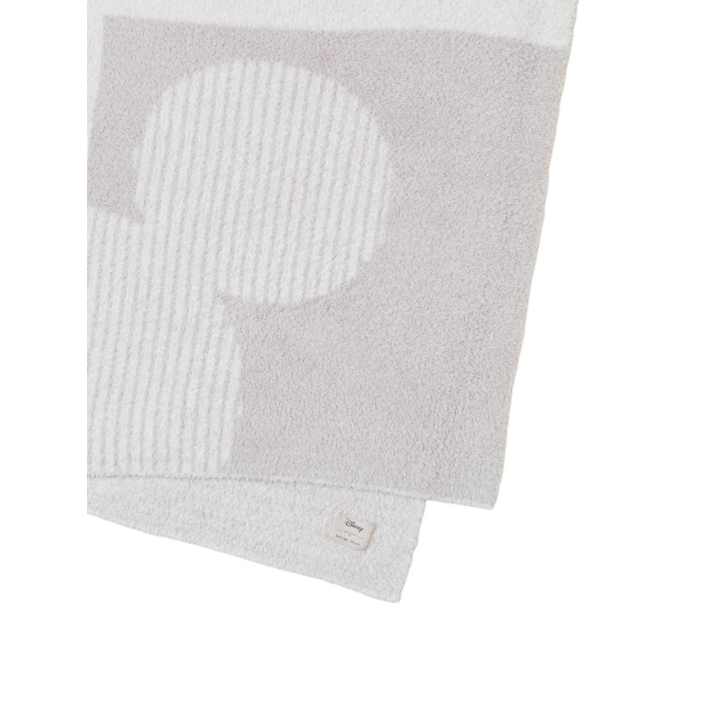 Barefoot Dreams Cozychic Disney Deco Mickey Throw, Stone and Cream