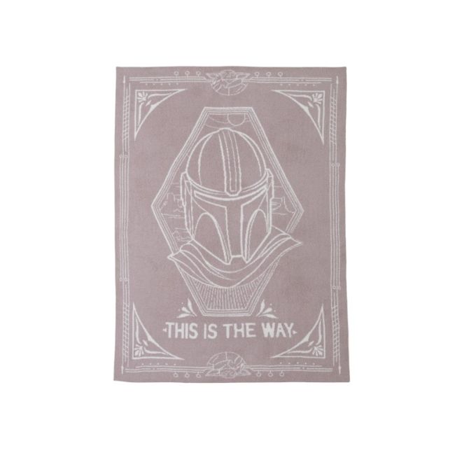 Barefoot Dreams Cozychic Mandalorian This Is The Way Throw, Taupe and Moonlight