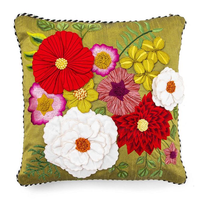 MacKenzie-Childs Fleur de Leaf Throw Pillow