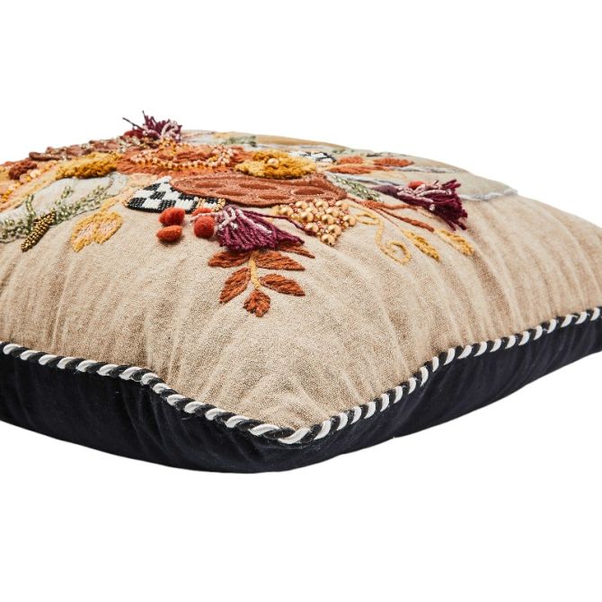 MacKenzie-Childs Autumn Frost Beaded Pumpkin Throw Pillow | 75740