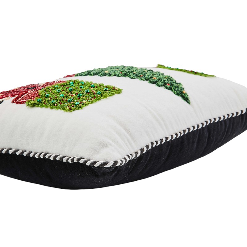 MacKenzie-Childs Holiday Topiary Beaded Lumbar Pillow