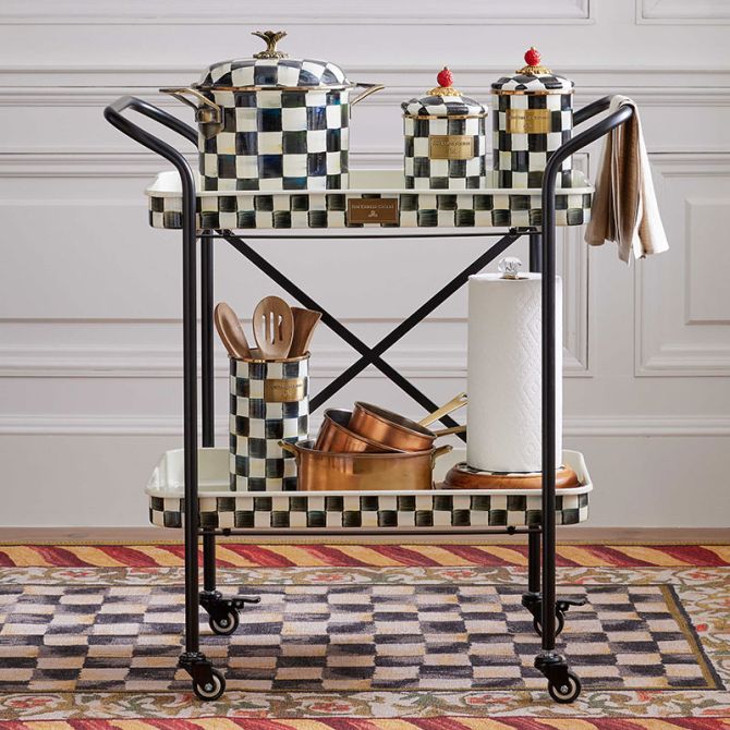 MacKenzie-Childs Courtly Check 2-Tier Kitchen Cart | 246-8501