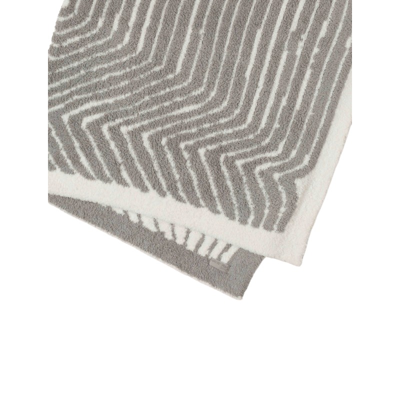Barefoot Dreams Cozychic Asscher Throw, Cream and Pewter