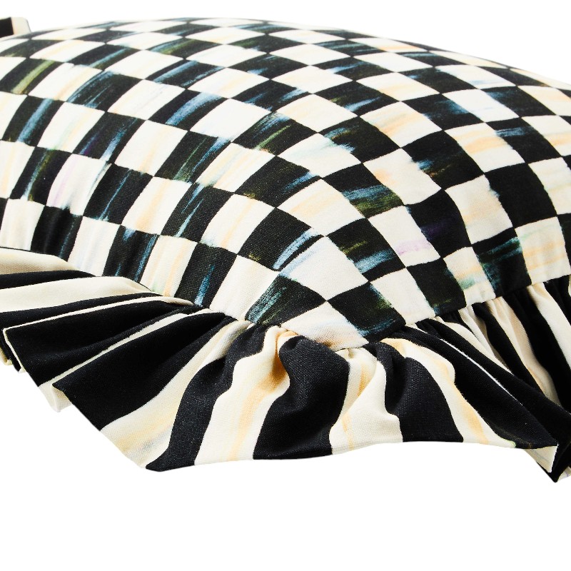 MacKenzie-Childs Courtly Check Ruffle Lumbar Pillow