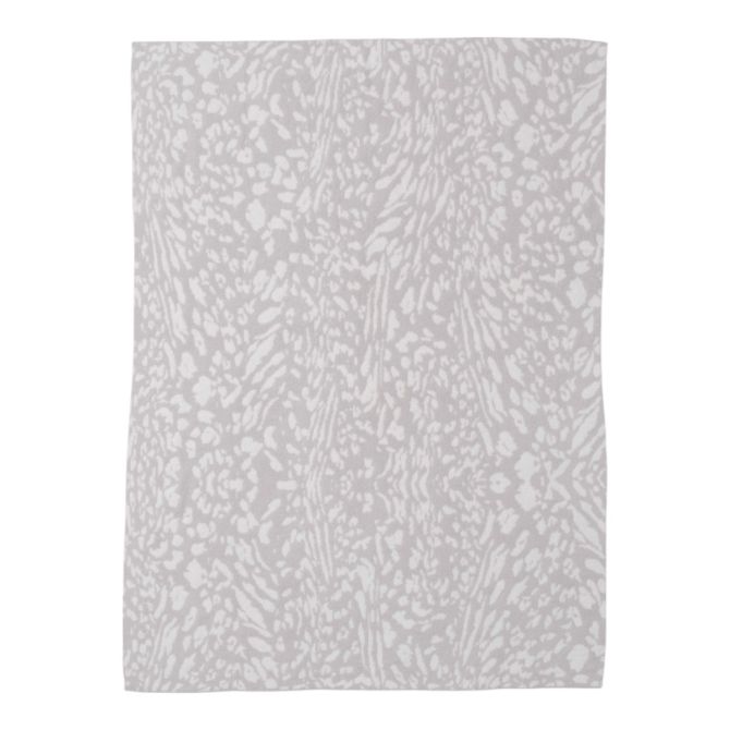 Barefoot Dreams CozyChic Fauna Leopard Throw Blanket, Stone and Cream