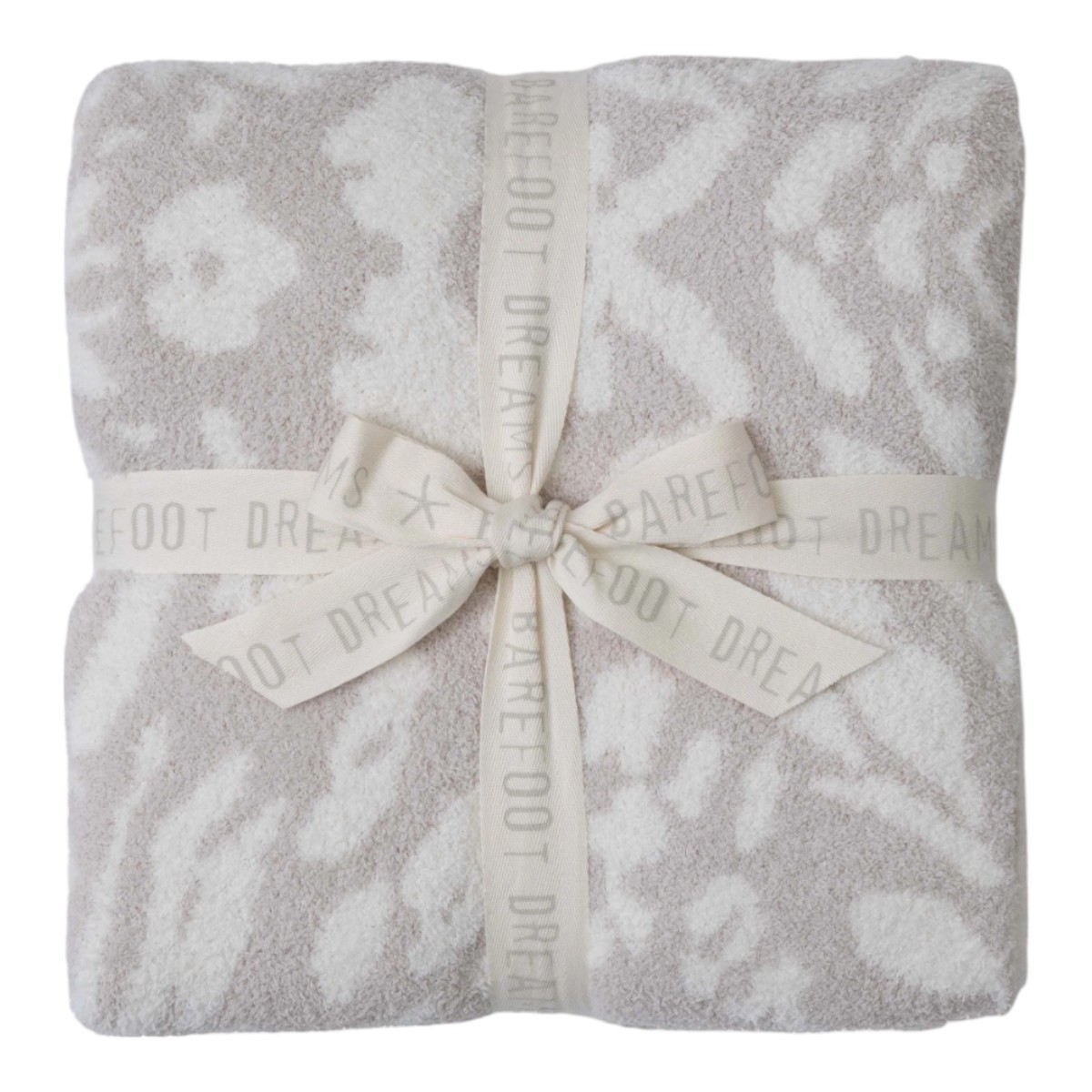 Barefoot Dreams CozyChic Fauna Leopard Throw Blanket, Stone and Cream
