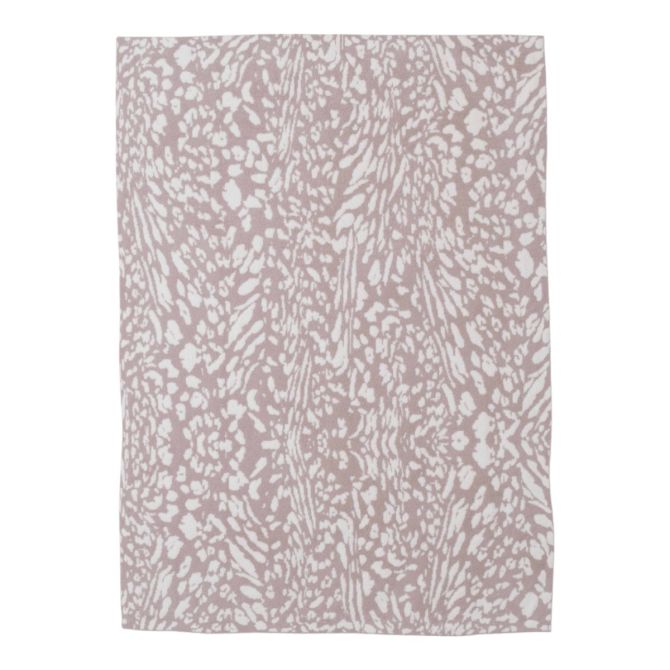 Barefoot Dreams CozyChic Fauna Leopard Throw Blanket, Dusty Mauve and Cream