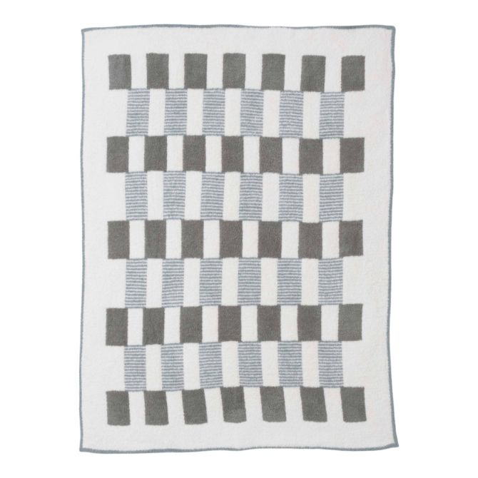 Barefoot Dreams CozyChic Tile Check Throw, Eucalyptus Multicolor