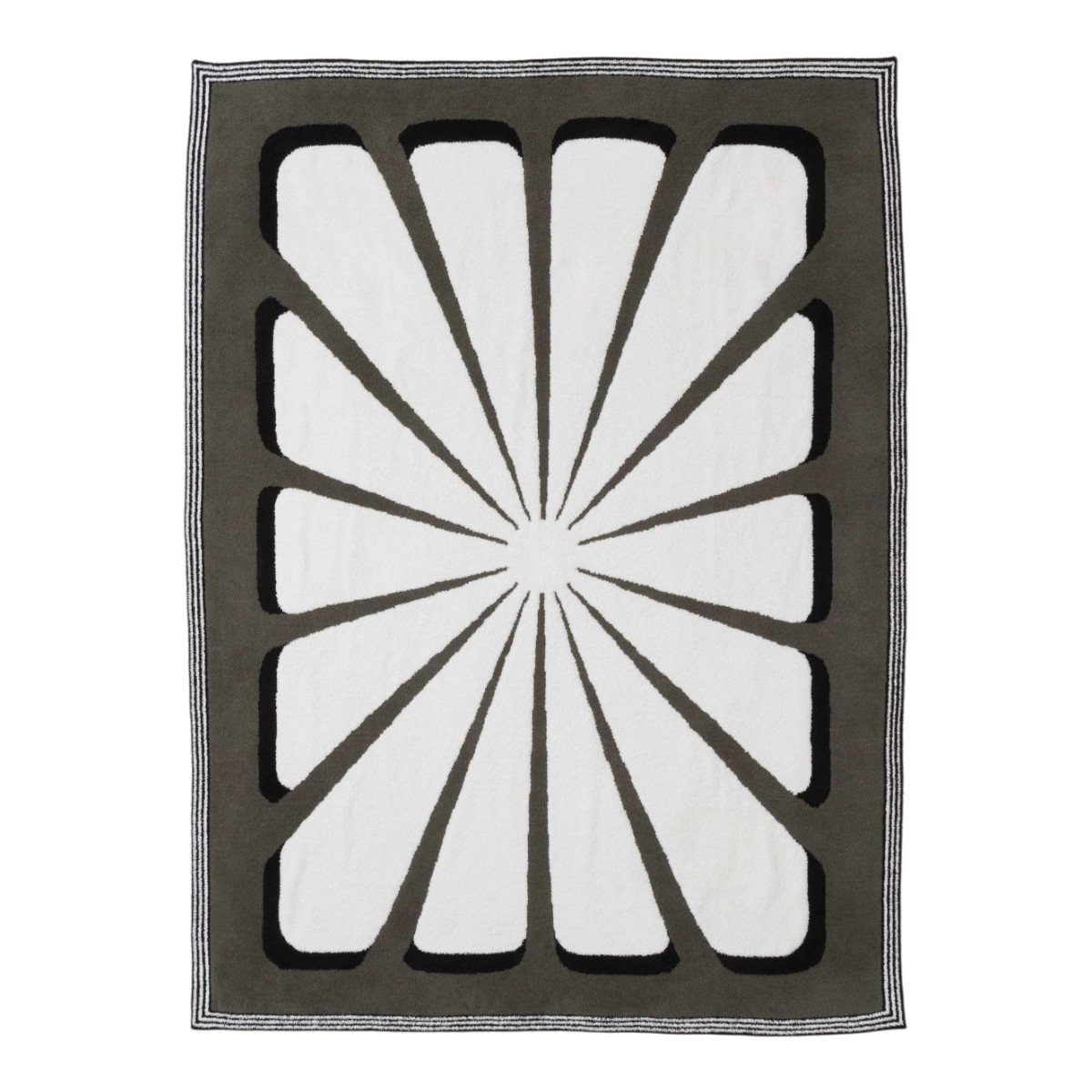 Barefoot Dreams CozyChic Floral Sunburst Throw Blanket, Khaki Green Multicolored