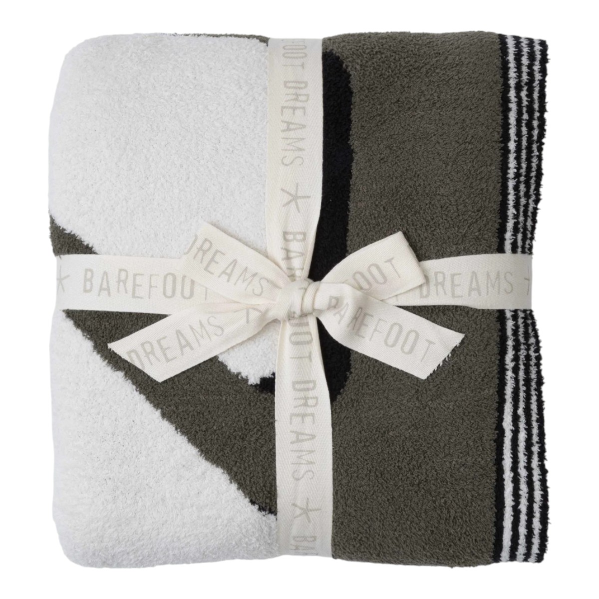 Barefoot Dreams CozyChic Floral Sunburst Throw Blanket, Khaki Green Multicolored