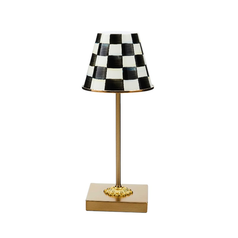 MacKenzie-Childs Courtly Check LED Rechargeable Café Table Lamp