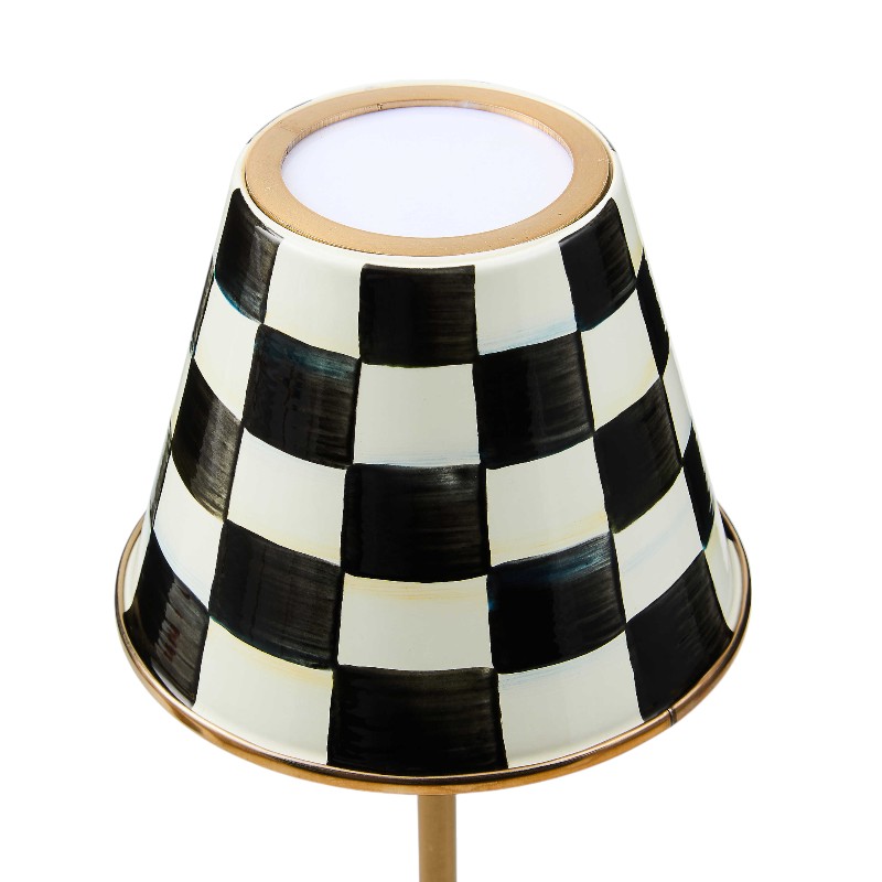MacKenzie-Childs Courtly Check LED Rechargeable Café Table Lamp