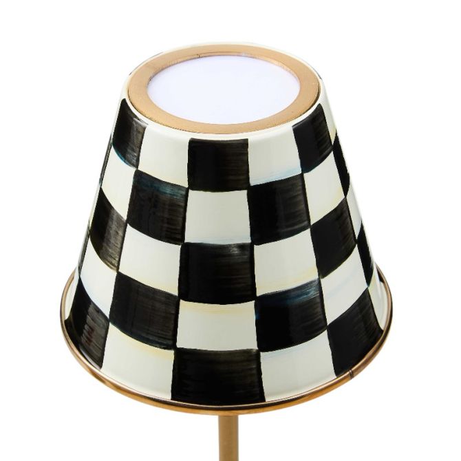 MacKenzie-Childs Courtly Check LED Rechargeable Cafe Table Lamp