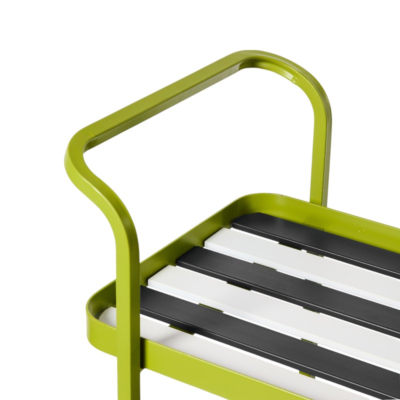 MacKenzie-Childs Outdoor Black & White Bistro Bar Cart