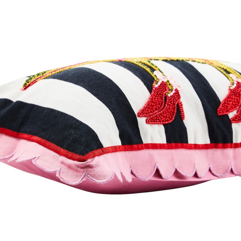 MacKenzie-Childs Patience Brewster Gloria Alligator Striped Lumbar Throw Pillow