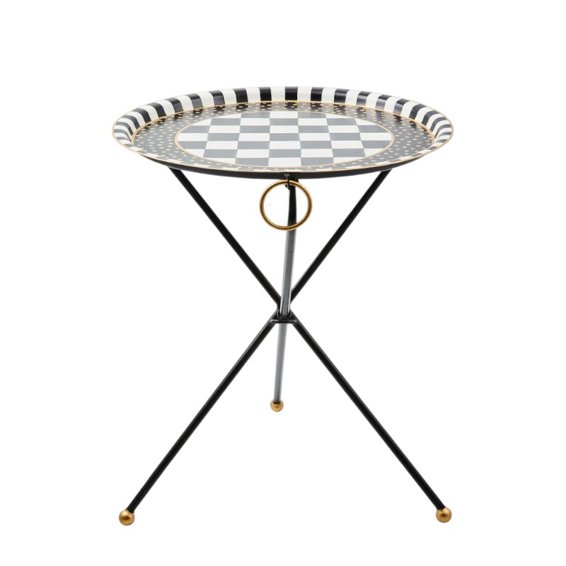 MacKenzie-Childs Tilt Top Black Tripod Table