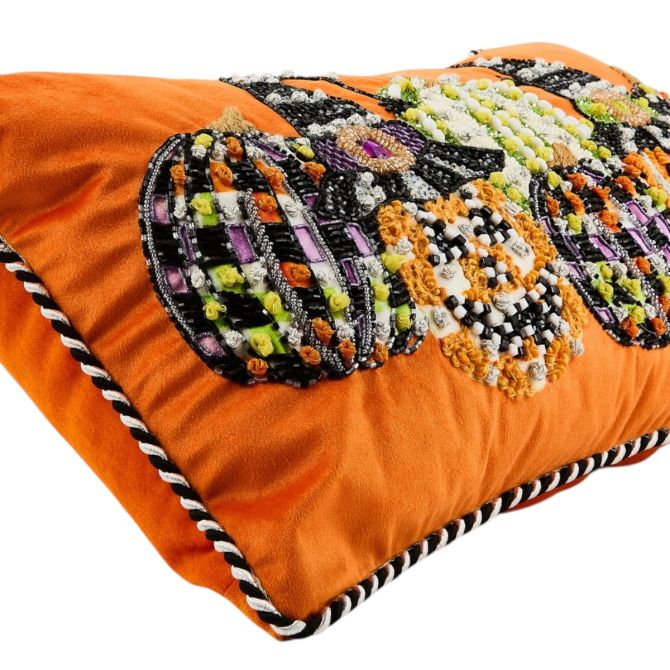 MacKenzie-Childs Jack O'Lantern In Hat Lumbar Throw Pillow | 75740