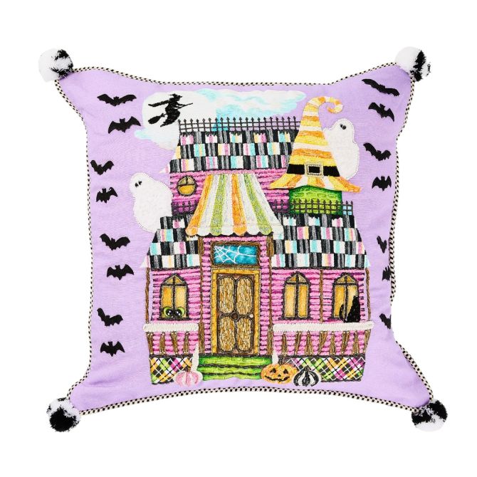 MacKenzie-Childs Trick of Treat House Throw Pillow