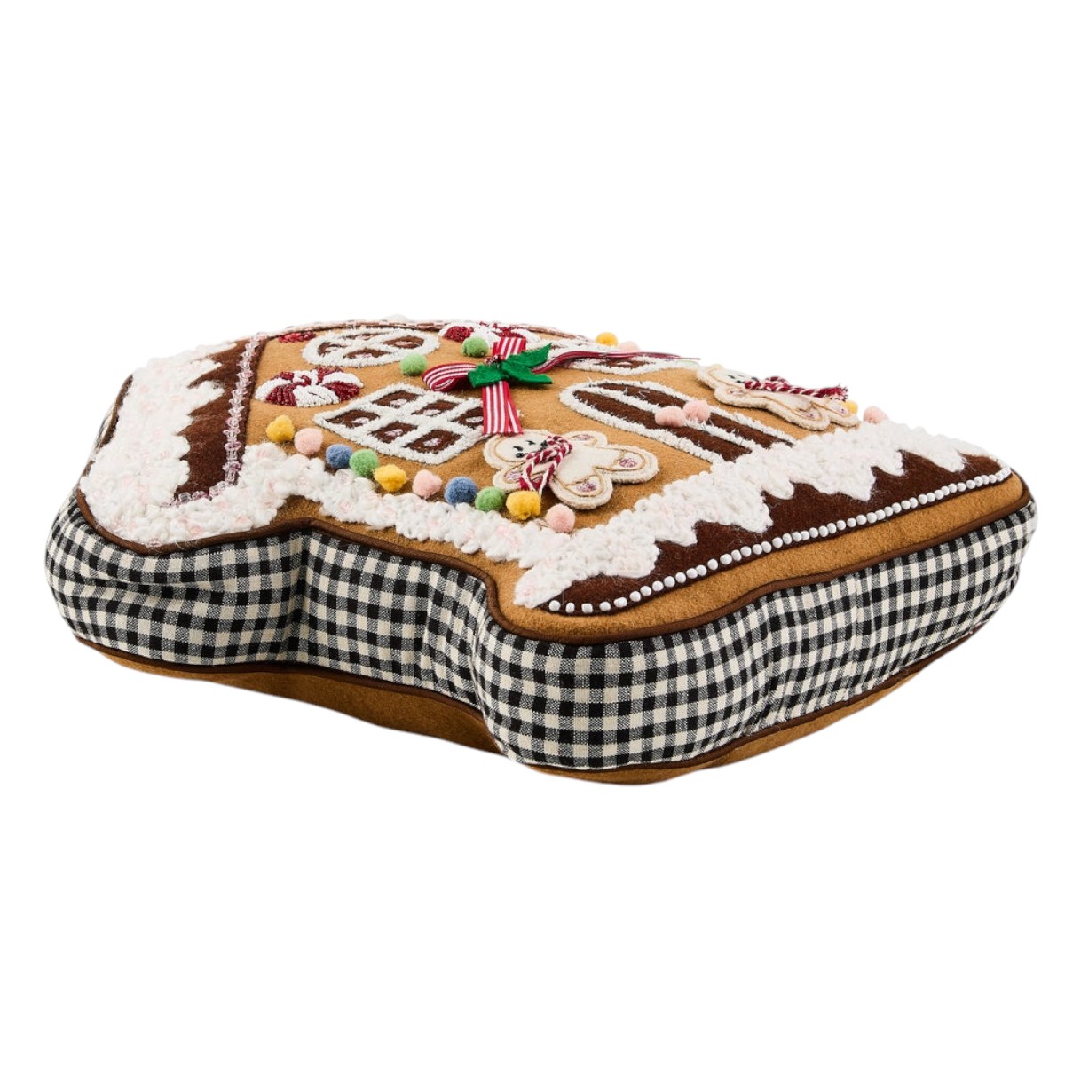 MacKenzie-Childs Gingerbread House Shaped Throw Pillow