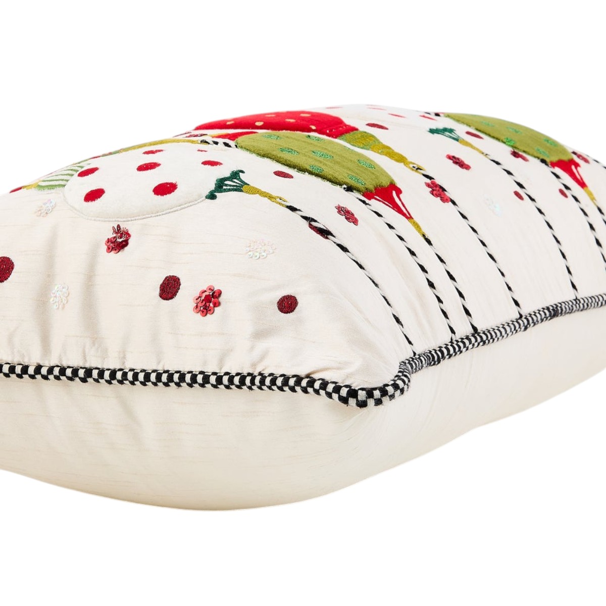 MacKenzie-Childs Festive Ornaments Lumbar Throw Pillow