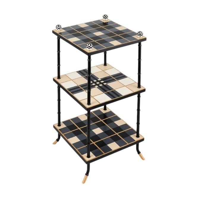 MacKenzie-Childs Mad For Plaid 3-Tier Table