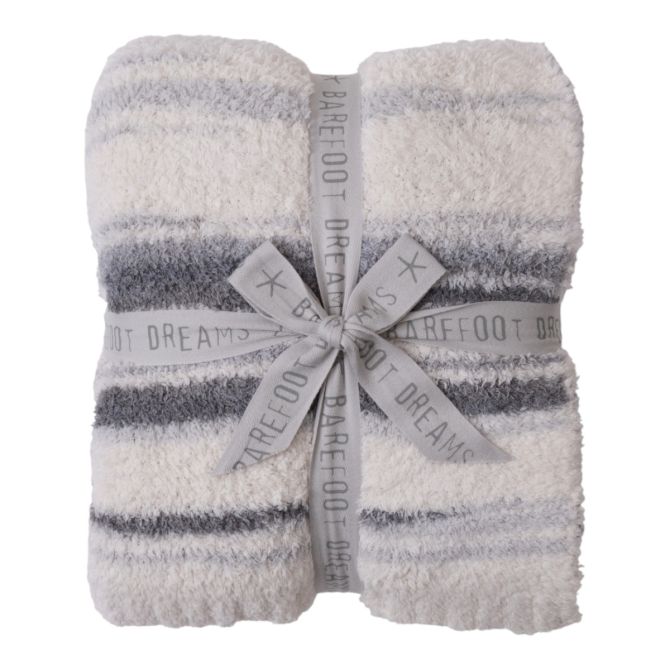 Barefoot Dreams CozyChic Space Dye Throw Blanket, Moonbeam  display picture 2