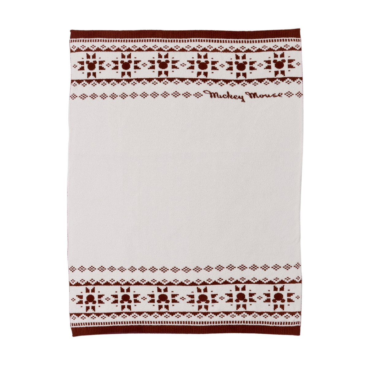 Barefoot Dreams CozyChic Disney Mickey Fair Isle Throw Blanket, Crimson