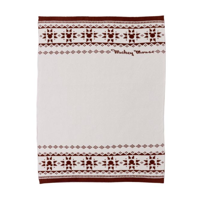 Barefoot Dreams CozyChic Disney Mickey Fair Isle Throw Blanket, Crimson