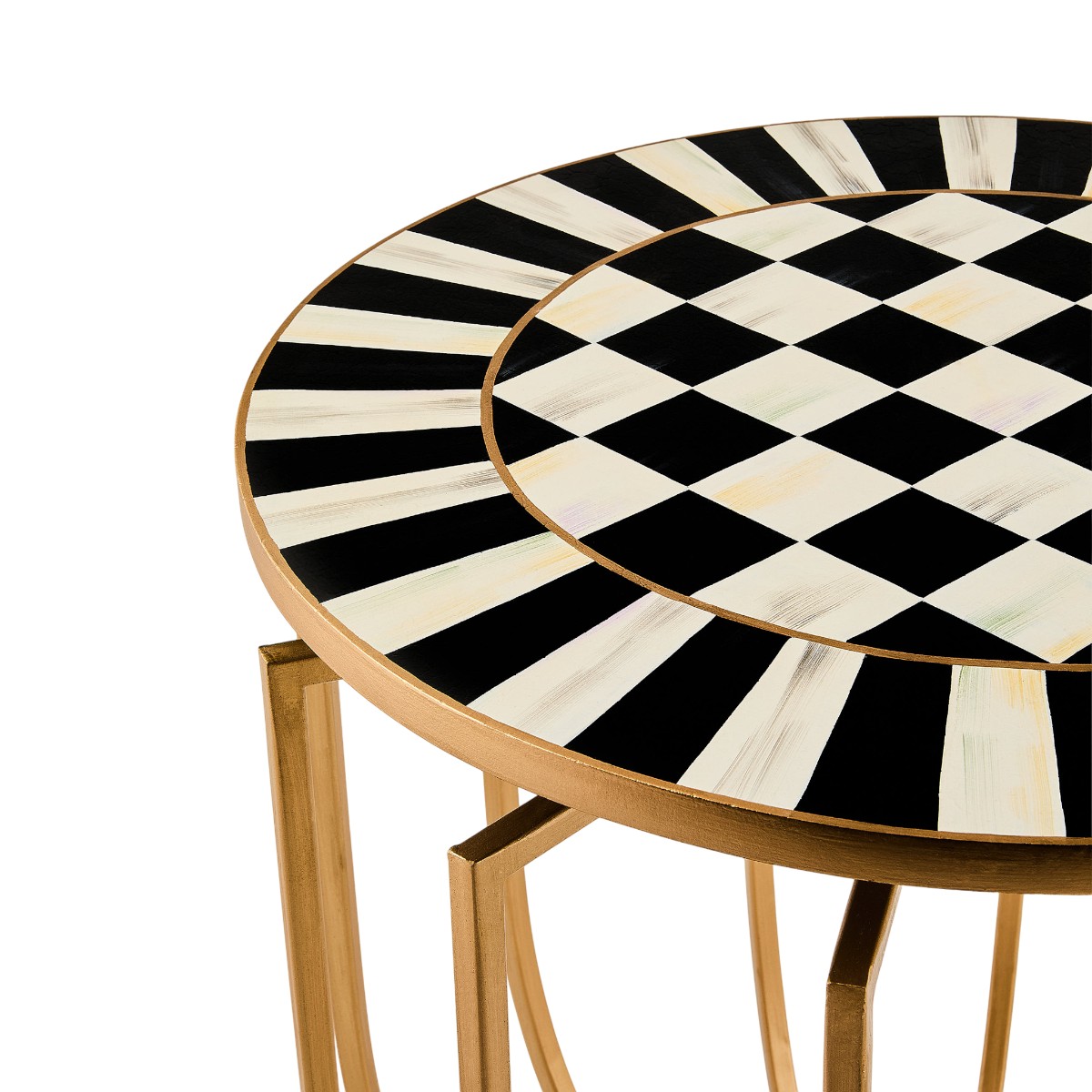 MacKenzie-Childs Basket Accent Table, Courtly Check