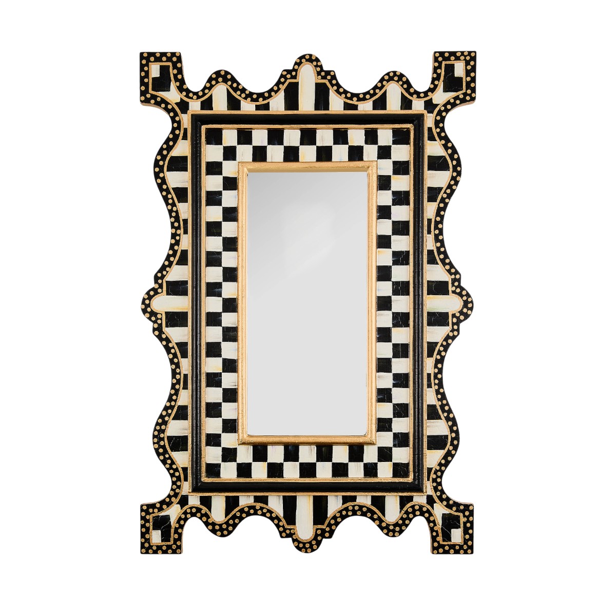 MacKenzie-Childs Courtly Check and Courtly Stripe Wall Mirror, Small