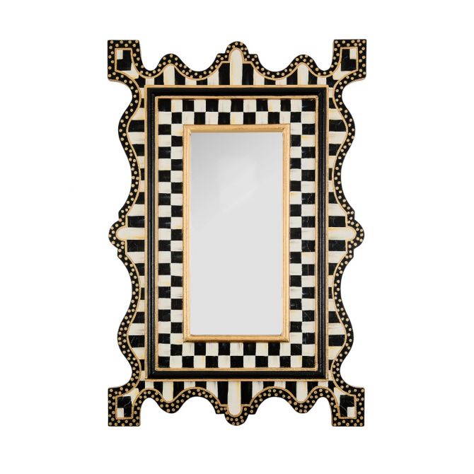 MacKenzie-Childs Courtly Check and Courtly Stripe Wall Mirror, Small