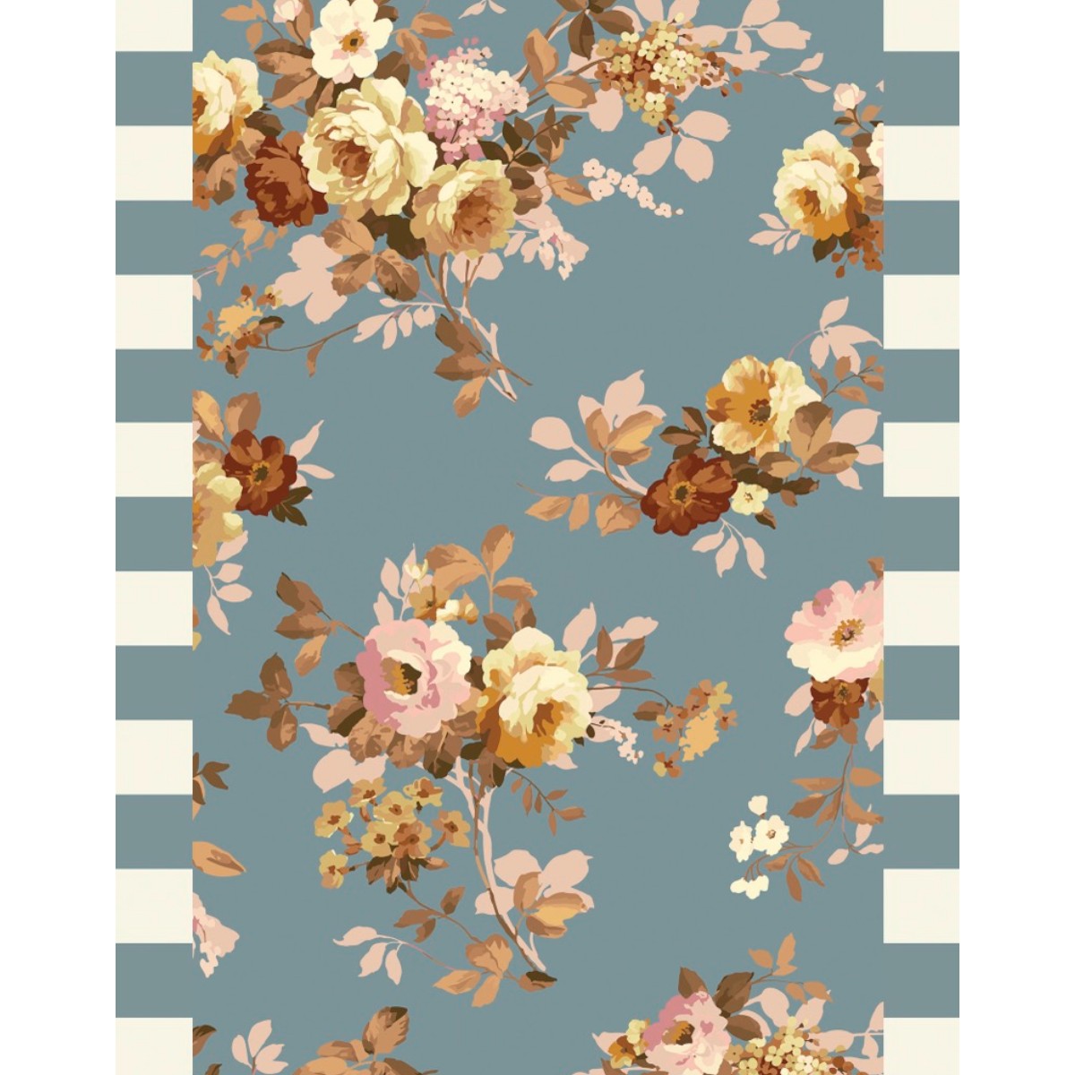 MacKenzie-Childs Slate Wild Rose Washable Rug, 2' x 3'