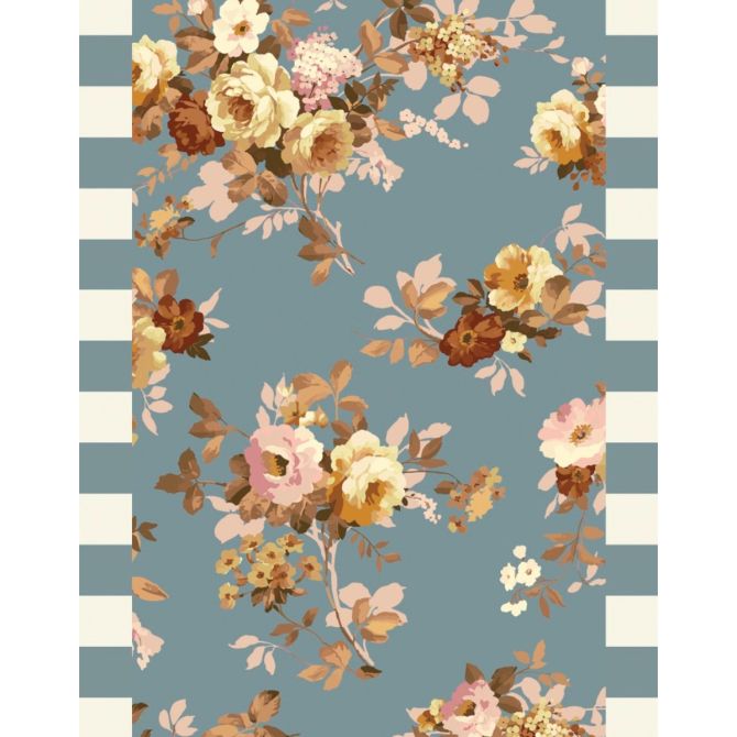 MacKenzie-Childs Slate Wild Rose Washable Rug, 2' x 3'