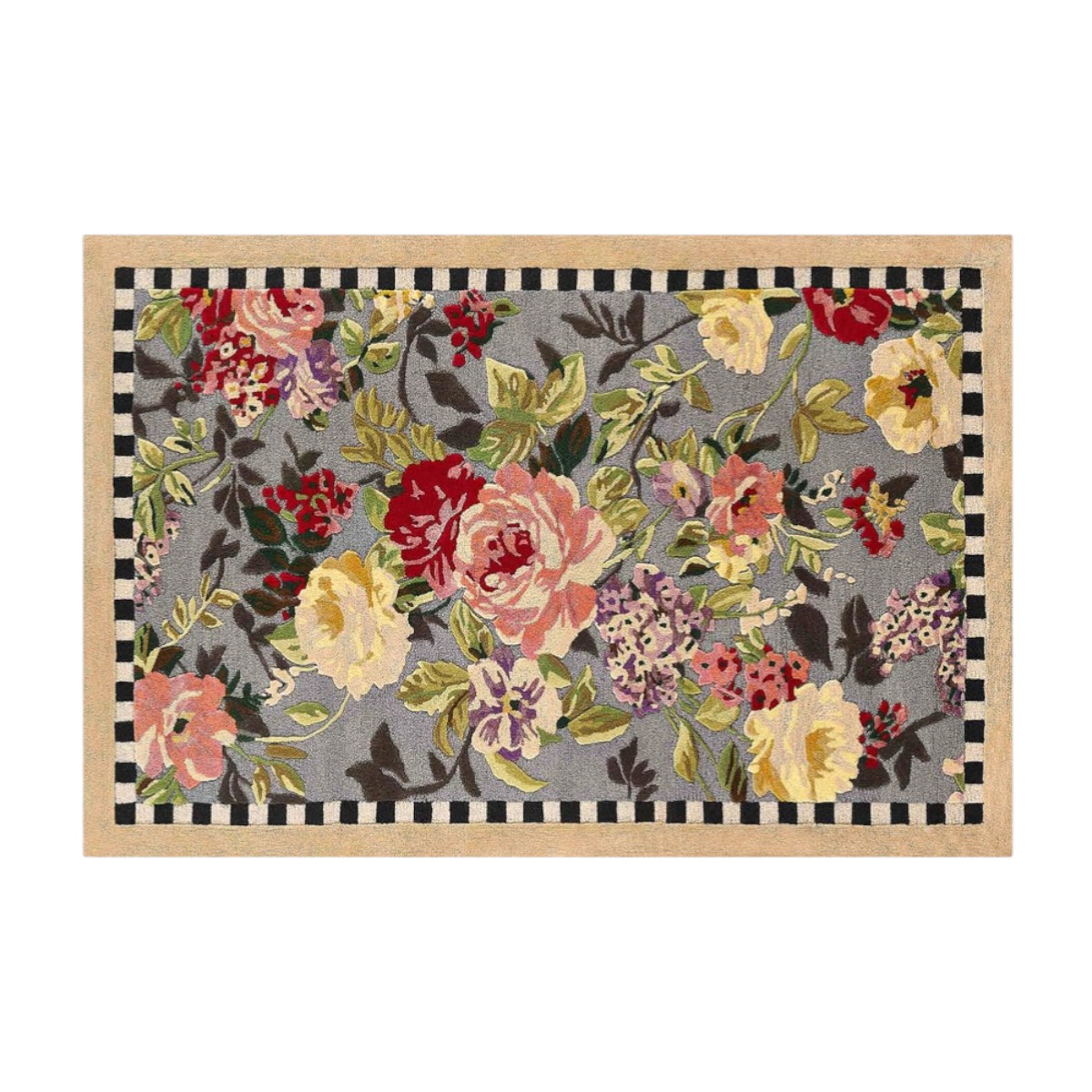 MacKenzie-Childs Tudor Rose Washable Rug, 2' x 3'