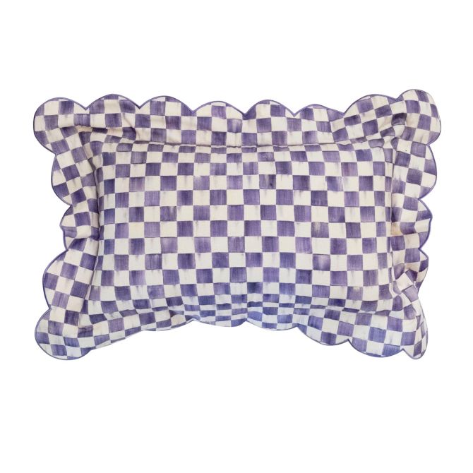 MacKenzie-Childs Lumbar Throw Pillow, Violet Check