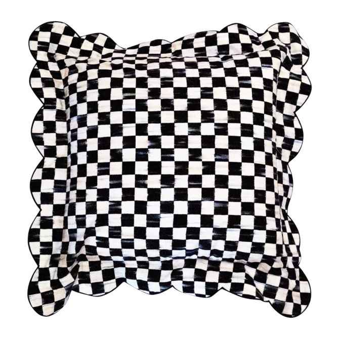 MacKenzie-Childs Scalloped Throw Pillow, Courtly Check
