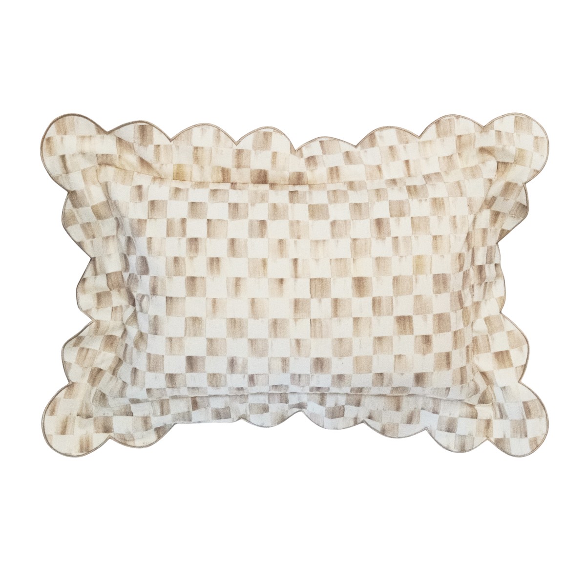 MacKenzie-Childs Lumbar Throw Pillow, Mocha Check