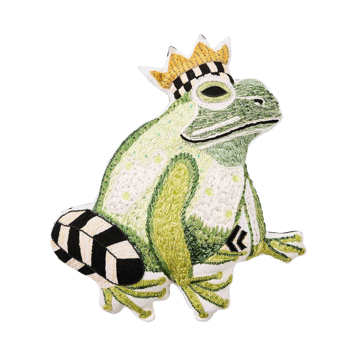 MacKenzie-Childs Frog Shaped Throw Pillow